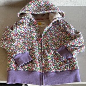 Mini Boden Floral Jacket with Pink and Purple Details